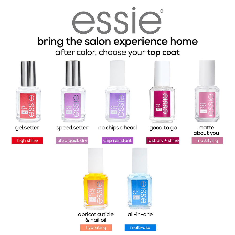 Experiencia de salón en casa gracias a essie para una manicura de calidad.