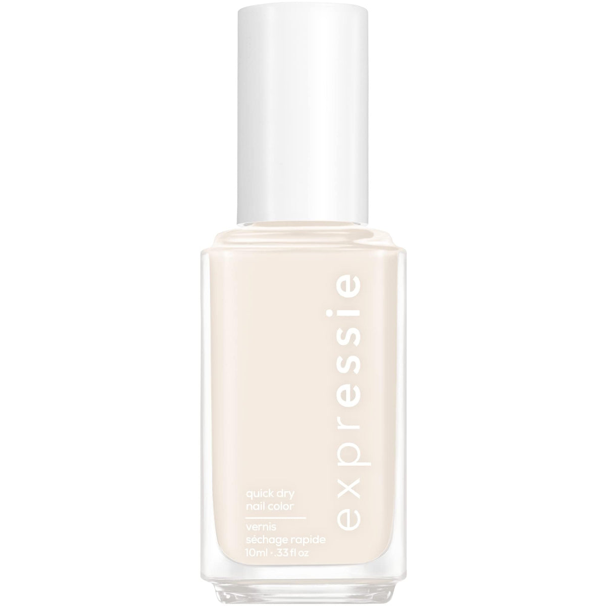 Frasco Essie Expressie Daily Grind en tono crema, para uñas con acabado suave.
