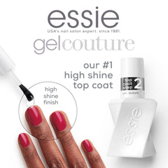 Aplicación precisa de Essie Gel Couture con cepillo espiral.