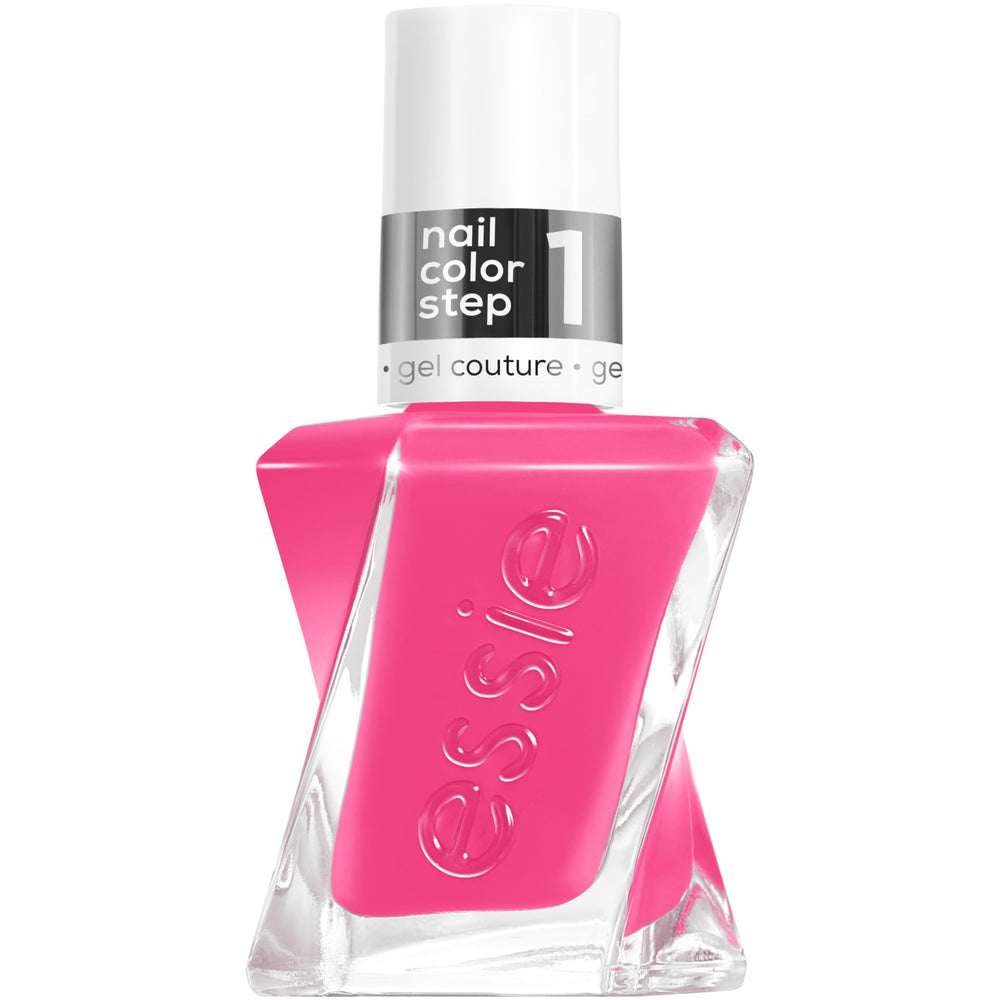 Botella de essie gel couture Be Dazzled, color rosa duradero y brillante