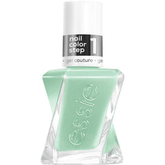 essie Gel Couture Be Dazzled frente a la botella, color verde salvia suave, para iniciar manicure