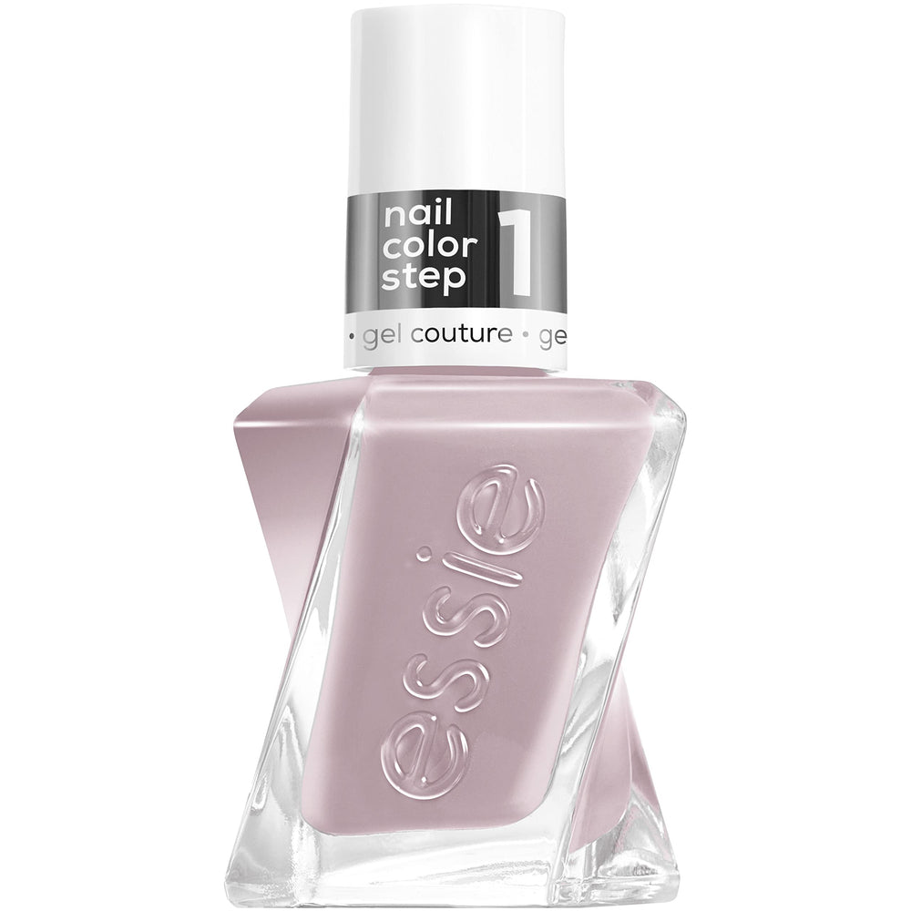 Essie Gel Couture, bote gris claro cremoso, color duradero sin lámpara UV