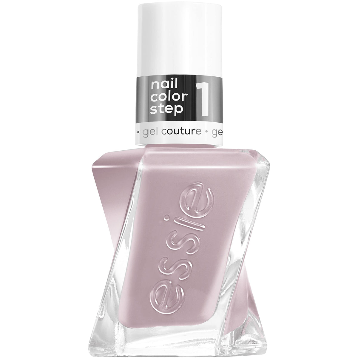 Essie Gel Couture, bote gris claro cremoso, color duradero sin lámpara UV
