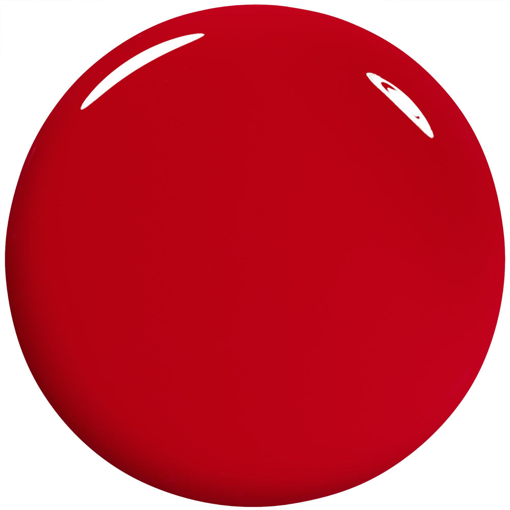 Close-up of the Gel Couture brush applying scarlet red for even coverage