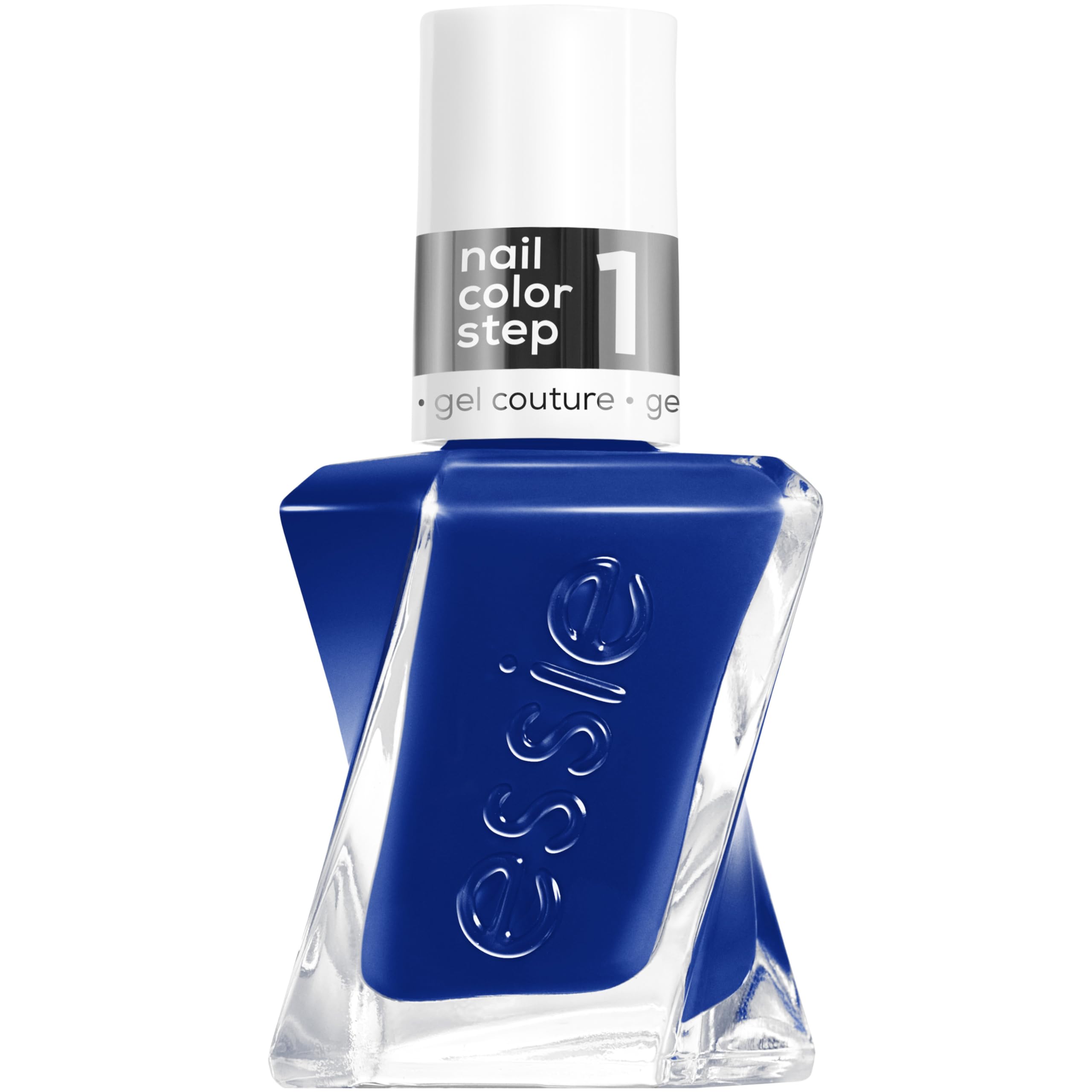essie Gel Couture electric blue bottle showing a gel-like, long-wear finish.