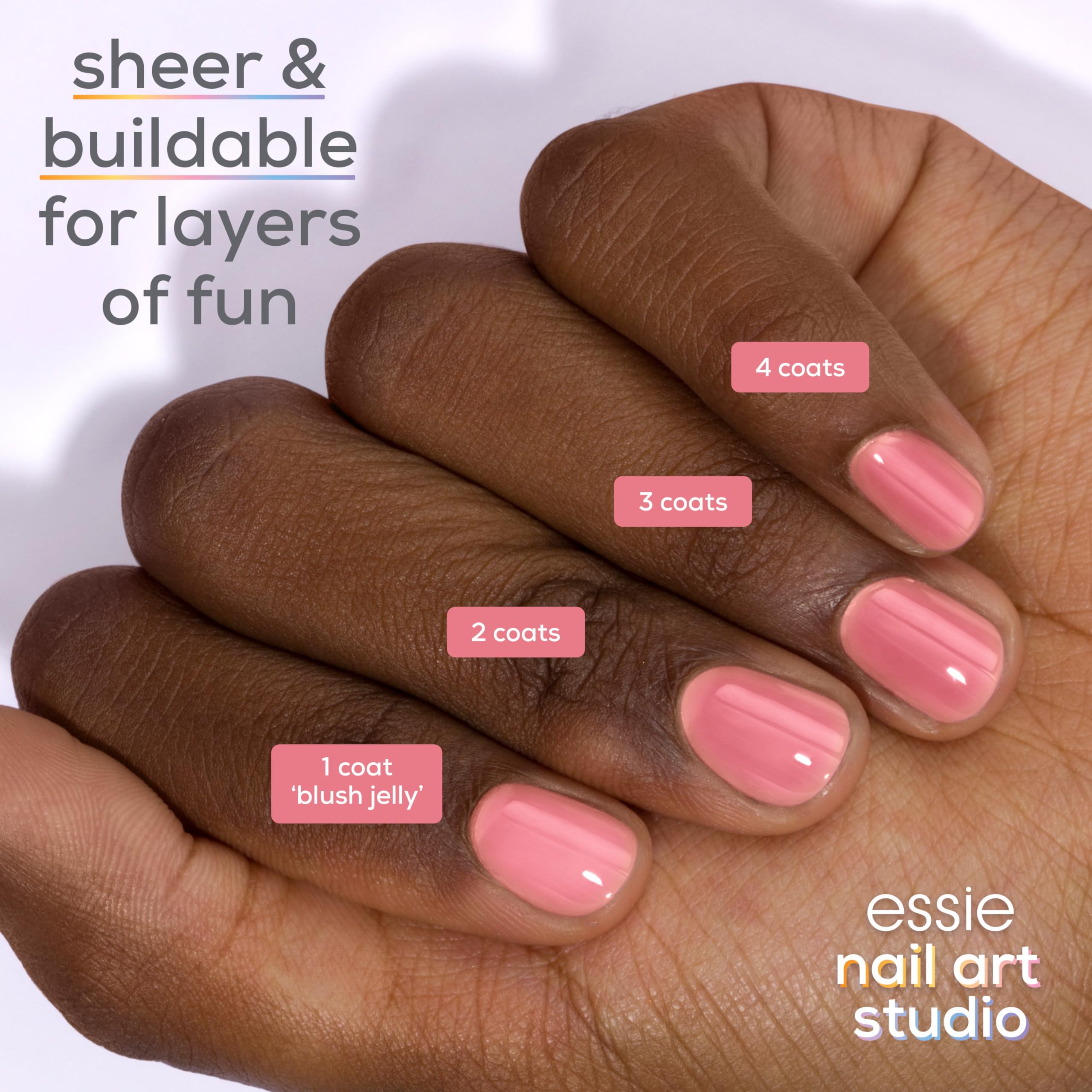 essie Jelly Gloss capas lechosas para efecto lechoso suave.