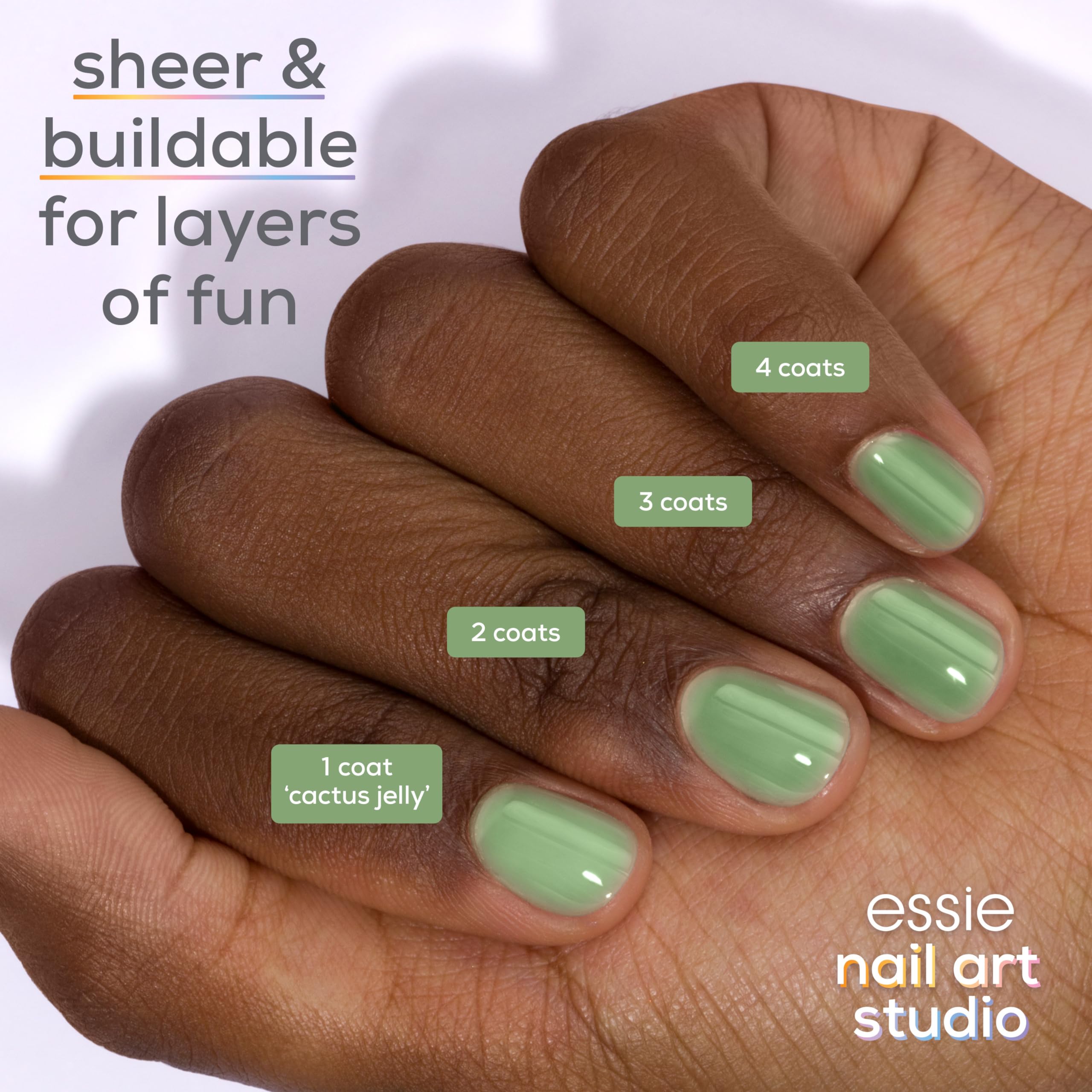essie Jelly Gloss layered milky glaze for customizable nail art looks