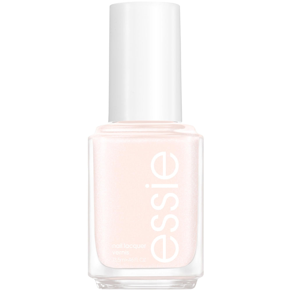 Laca de uñas essie blanco marfil con brillo para un acabado elegante.