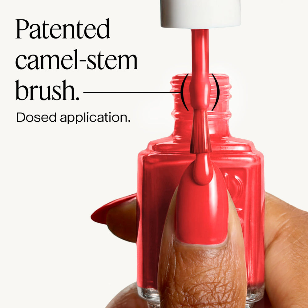Essie Mademoiselle nail lacquer on nails resisting chips during daily activities.