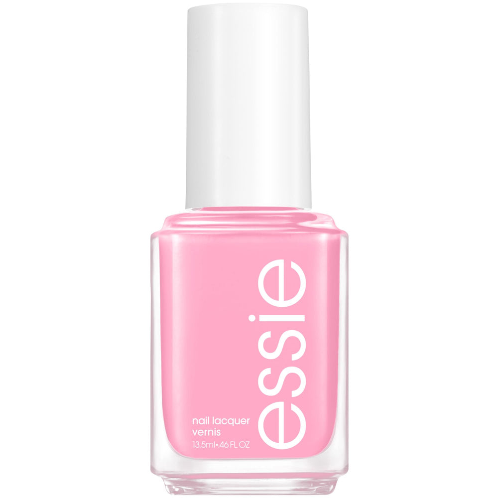 essie Muchi Muchi bottle close-up with vegan pink shade and gloss