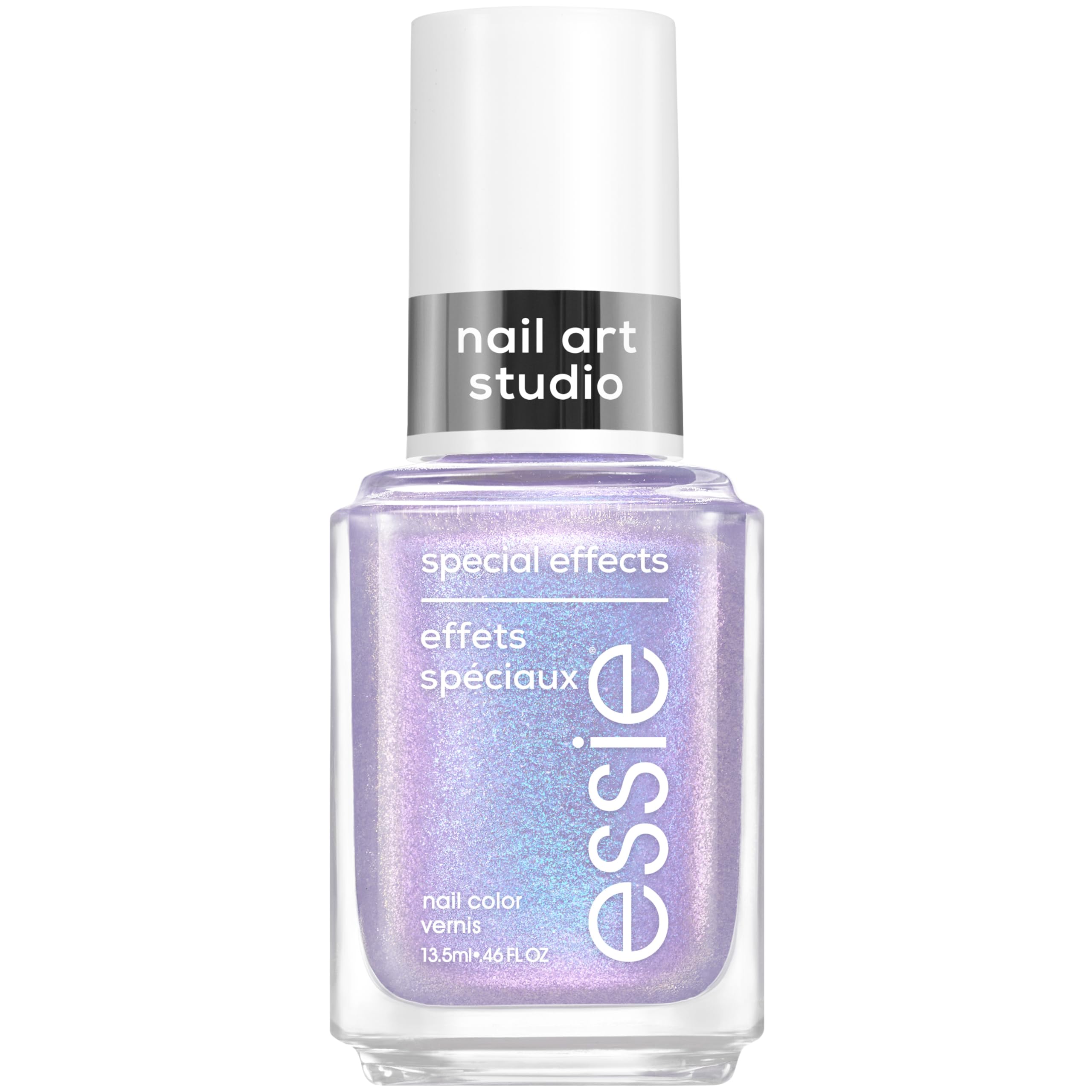 Esmalte essie Ethereal Escape con efecto morado y brillo, ideal para look artístico