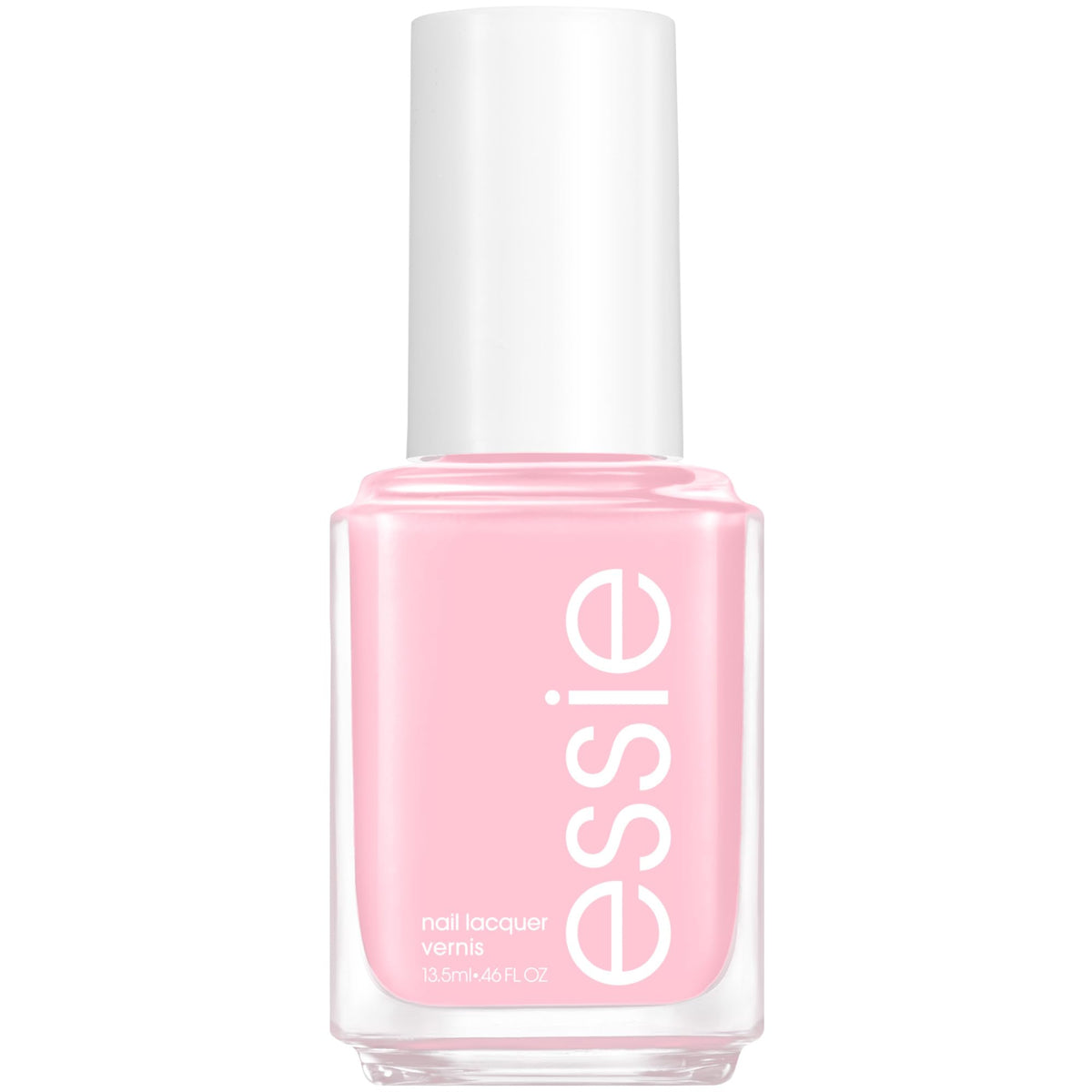 essie Minimalistic sheer light pink nail polish with a cream finish for a subtle, polished look.