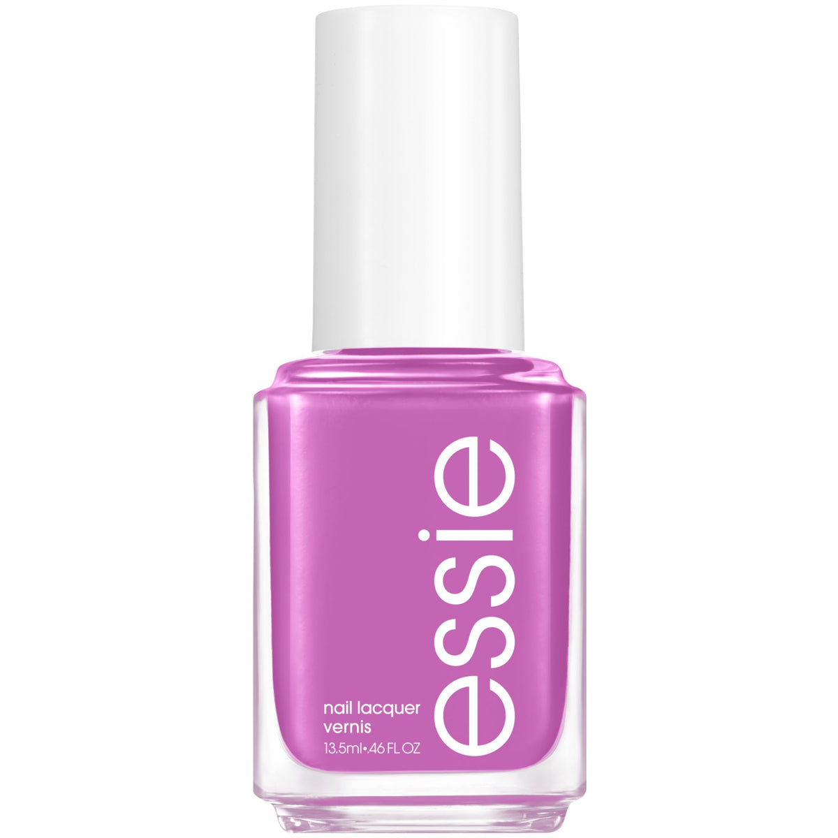 essie Play Date bottle showing bright purple shade for chic, date-night ready nails.
