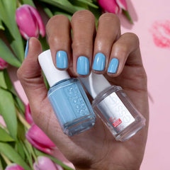 essie salon-quality vegan nail polish label highlighting cruelty-free formula.