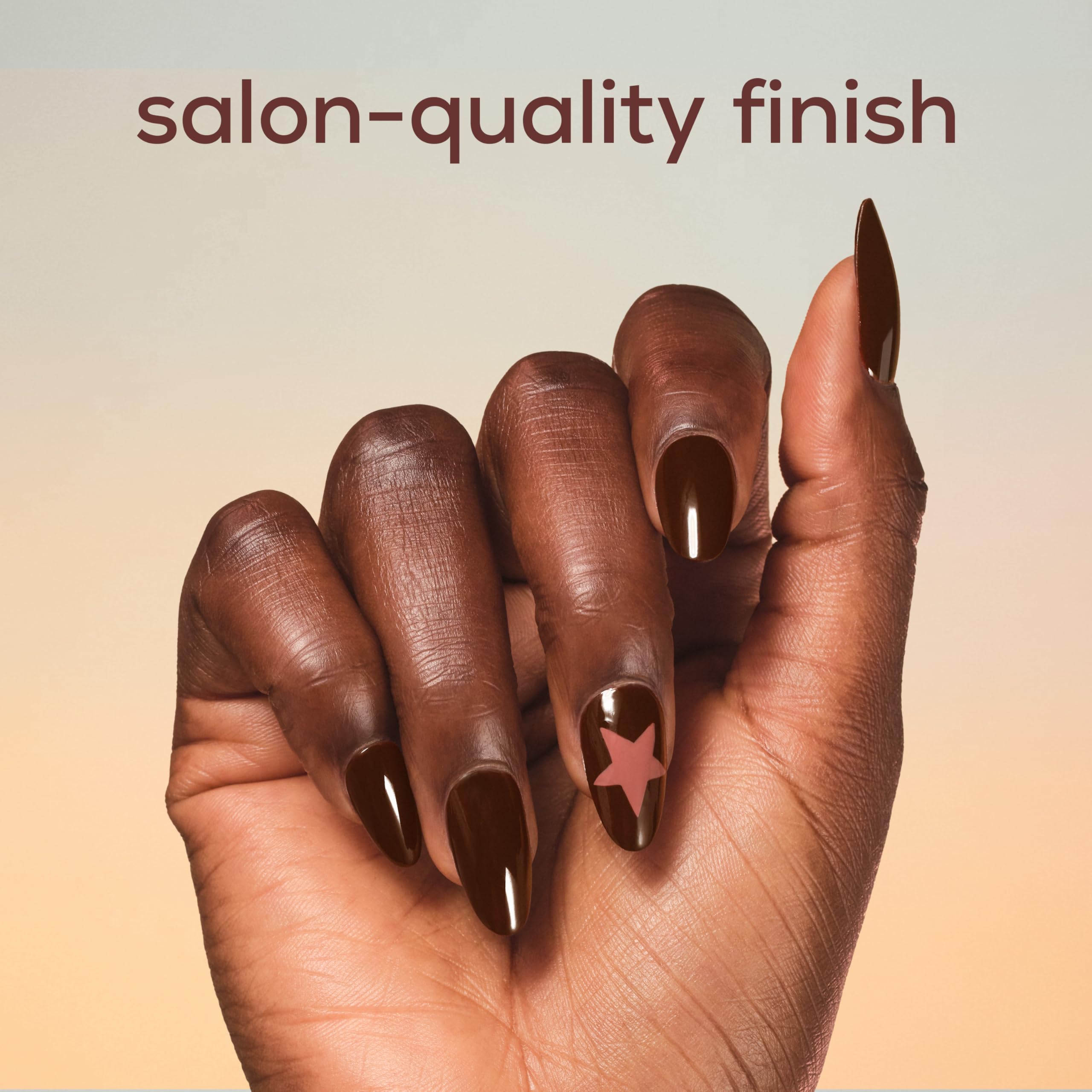 essie Top Coat seals shine and protects against chipping.