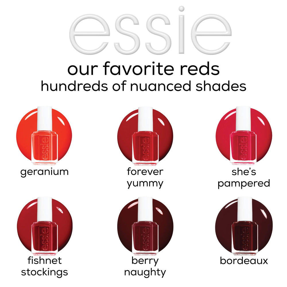 essie top coat seals color and adds durable shine.