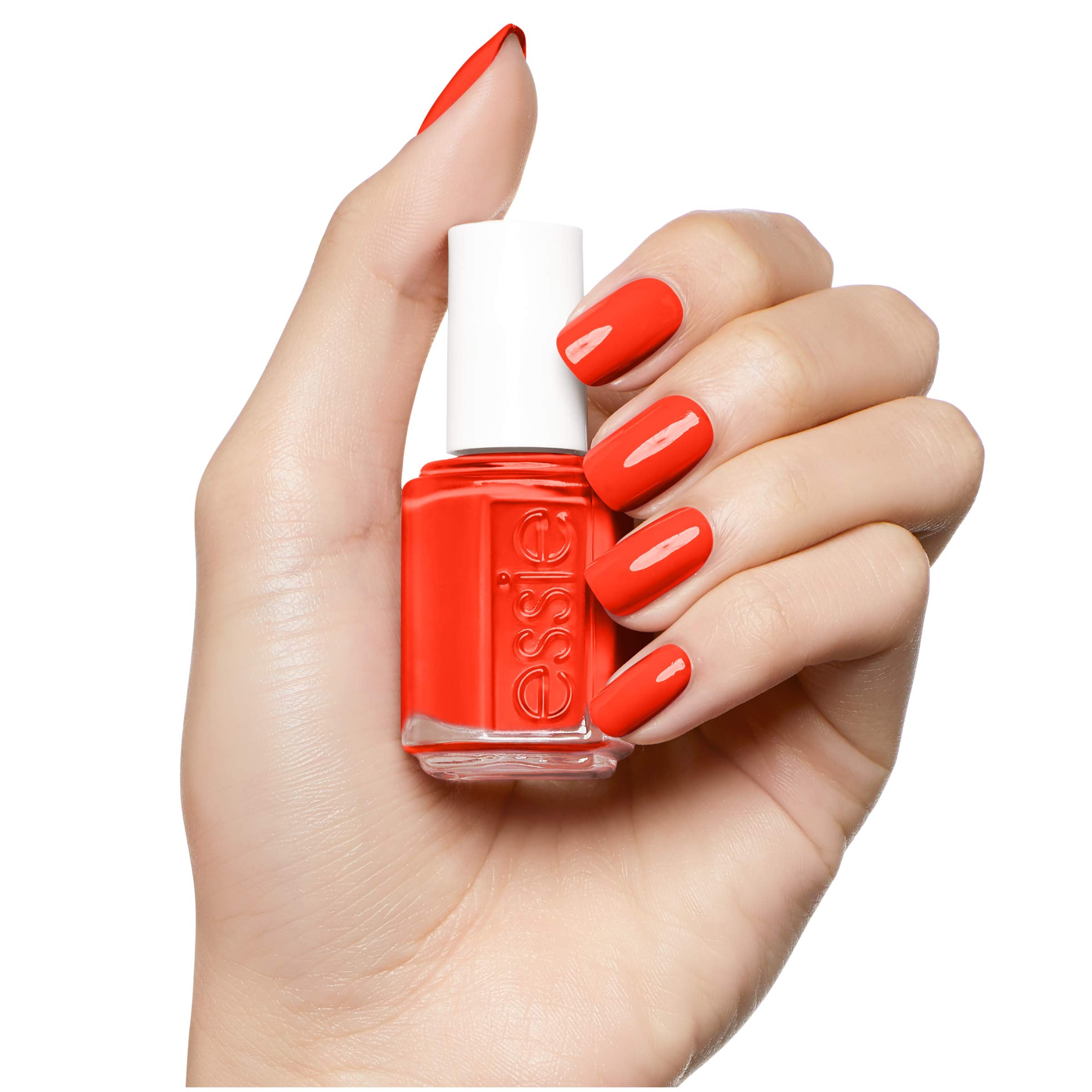 essie two coats geranium deliver rich, even color with a glossy finish.