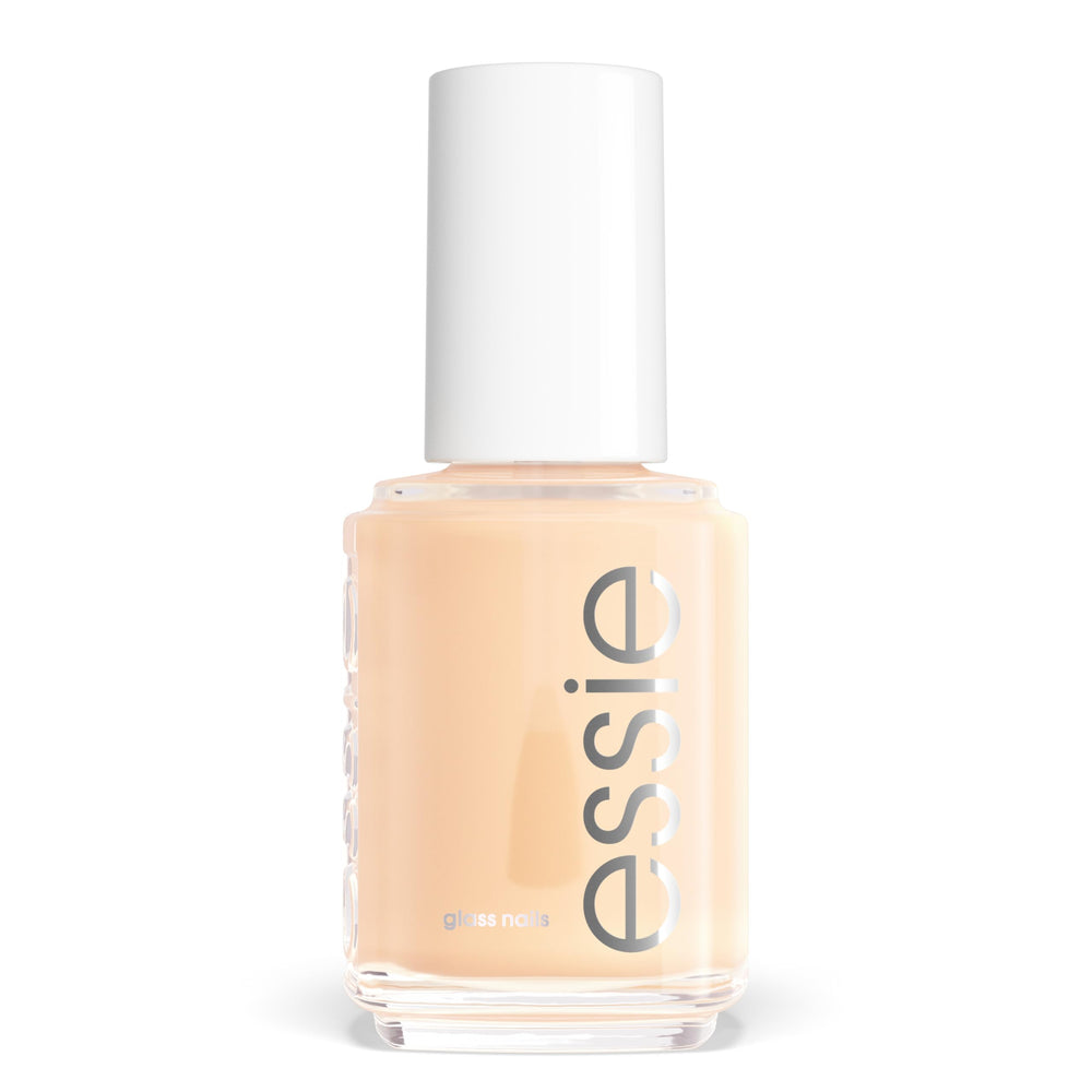 Essie Uñas de Vidrio Bola de Cristal, primer plano con brocha suave para aplicación uniforme.