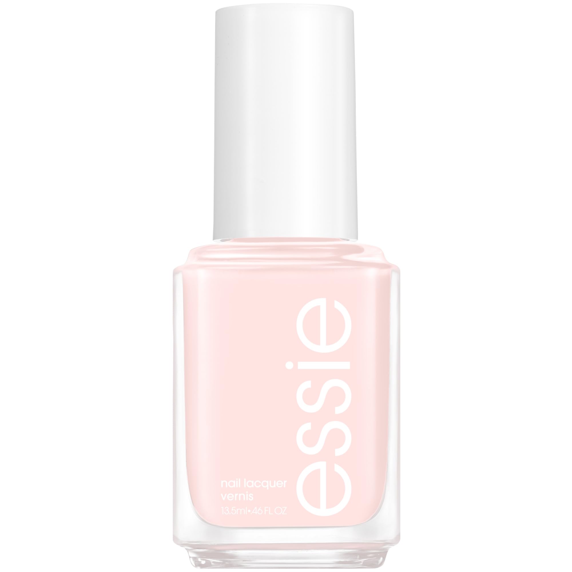 esmalte essie Vanity Fairest con brillo rosa translucido para un look elegante