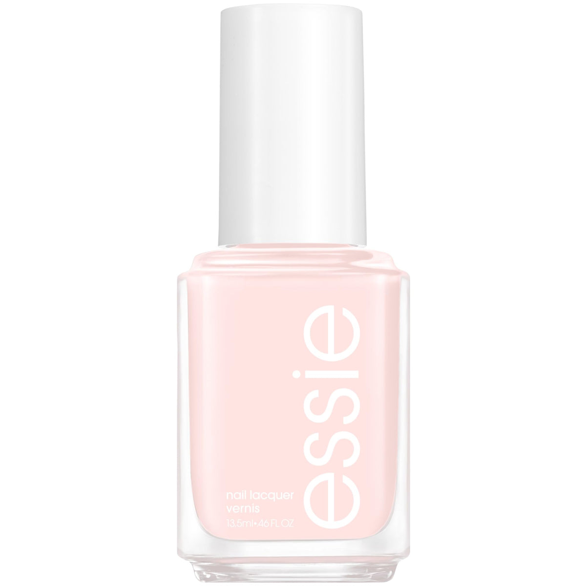 esmalte essie Vanity Fairest con brillo rosa translucido para un look elegante