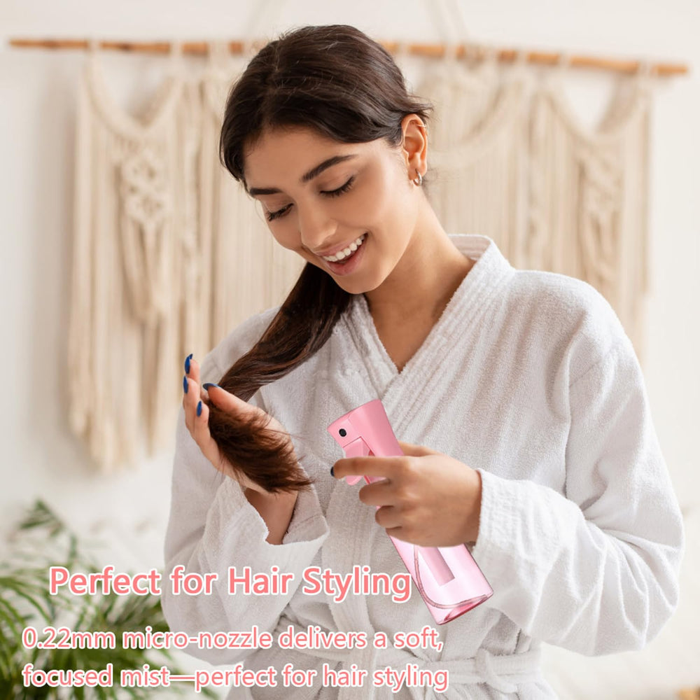 ESSKAM pink bottles displayed on a vanity show versatile styling and cleaning readiness.