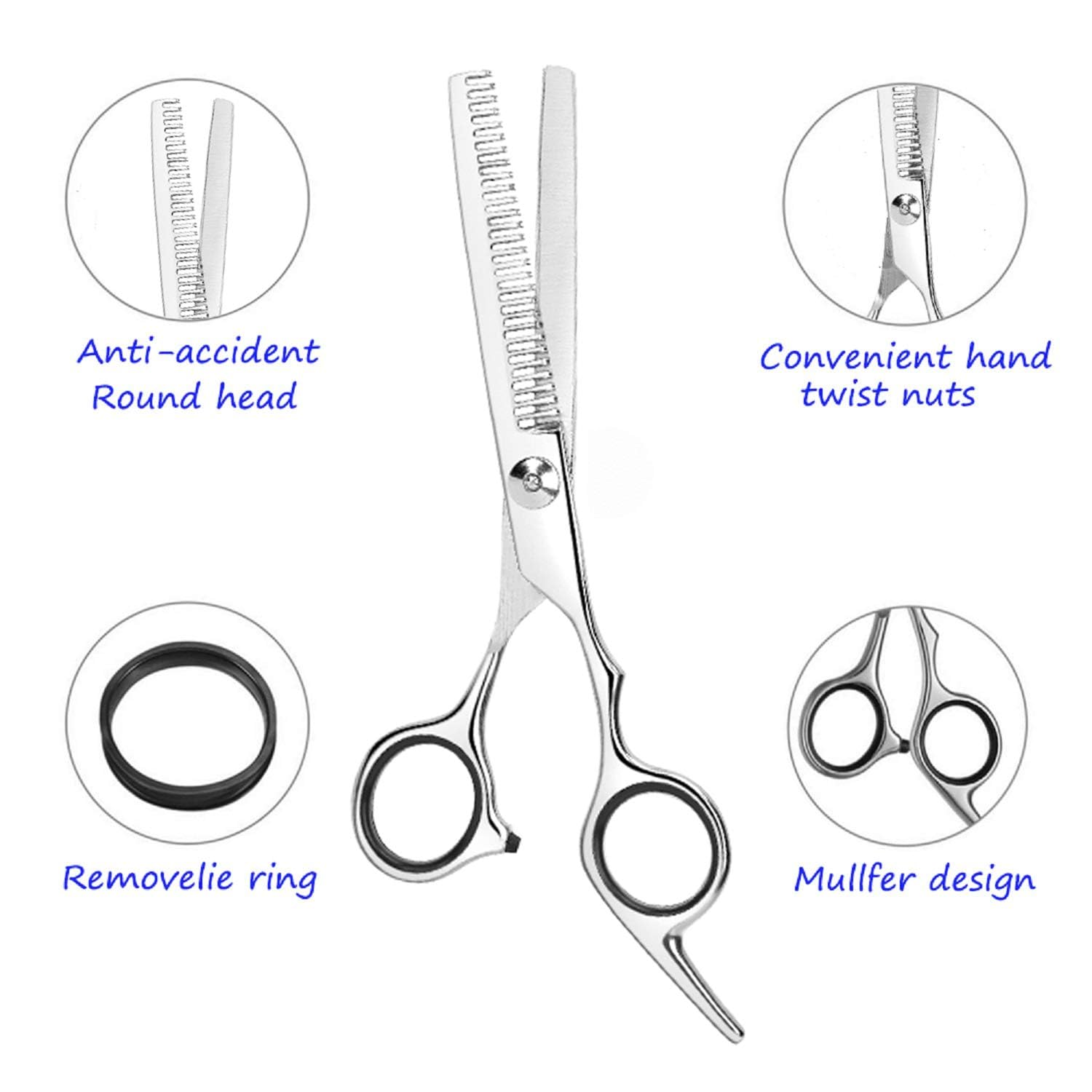 Essoy thinning shears featuring an ergonomic handle for comfortable styling sessions.