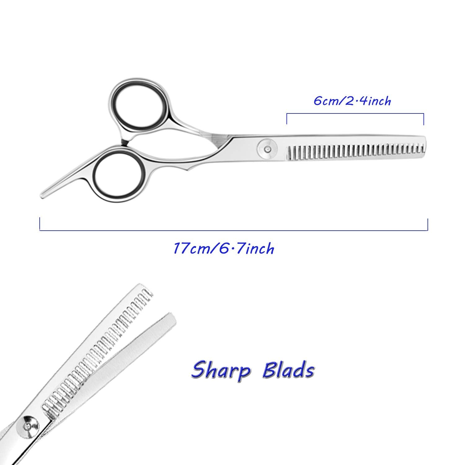 Essoy thinning shears stainless steel blades provide durable, corrosion-resistant performance.