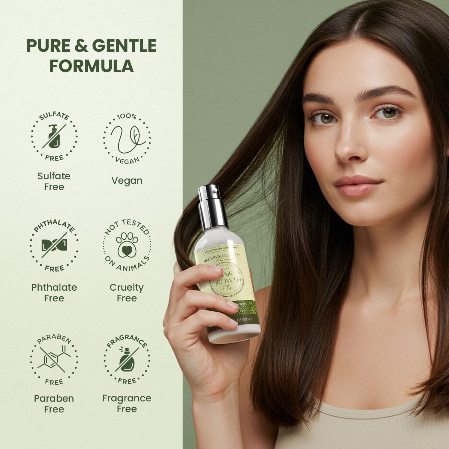 EssyNaturals: resultados visibles con cabello más largo gracias a la fórmula.
