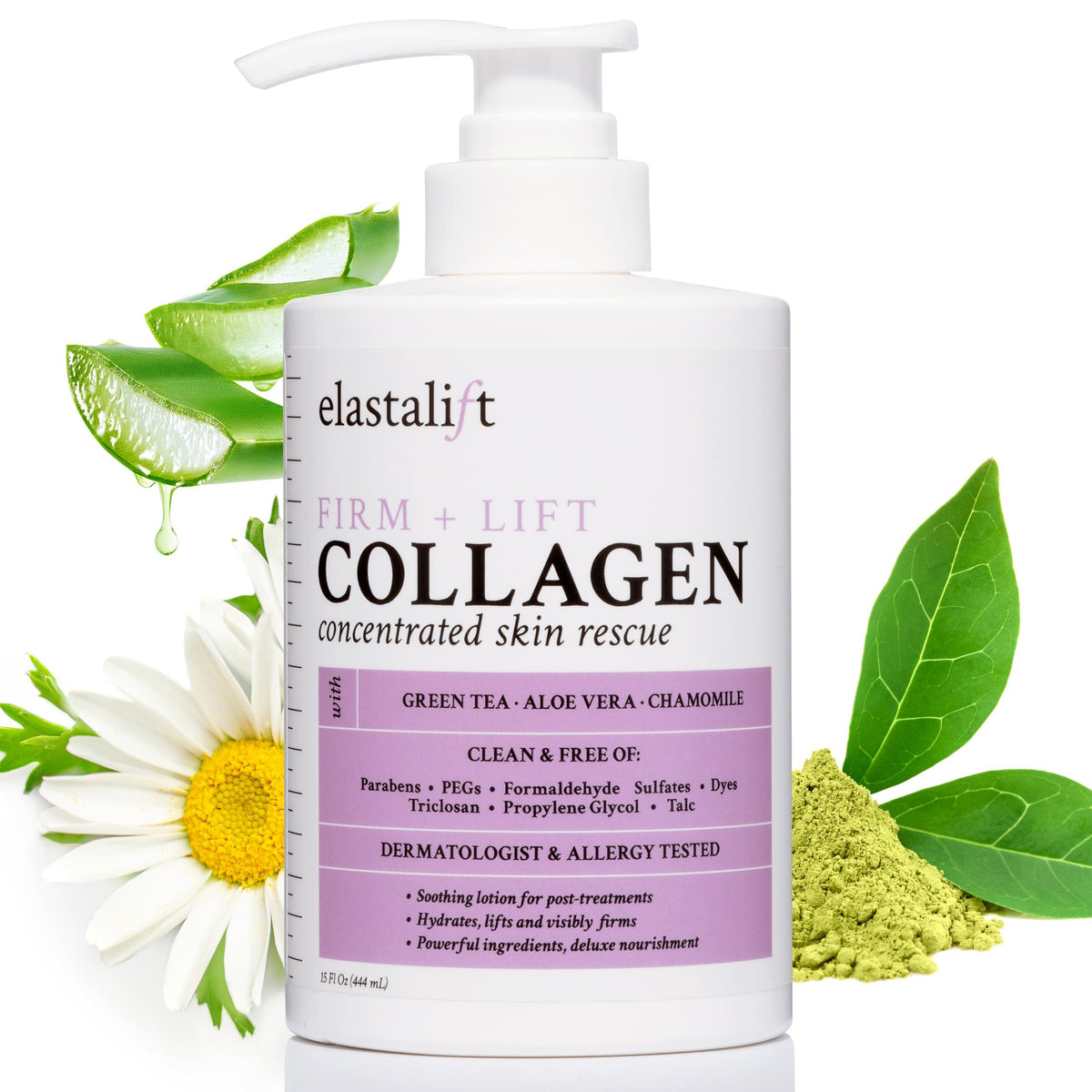 Elastalift Colágeno crema: verter la botella, hidratación suave y revitalizante.