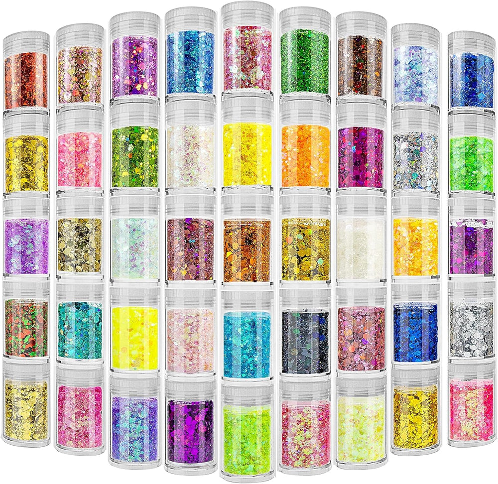 Estanoite brillos iridiscentes en 45 colores para maquillaje y uñas.