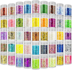 Estanoite brillos iridiscentes en 45 colores para maquillaje y uñas.