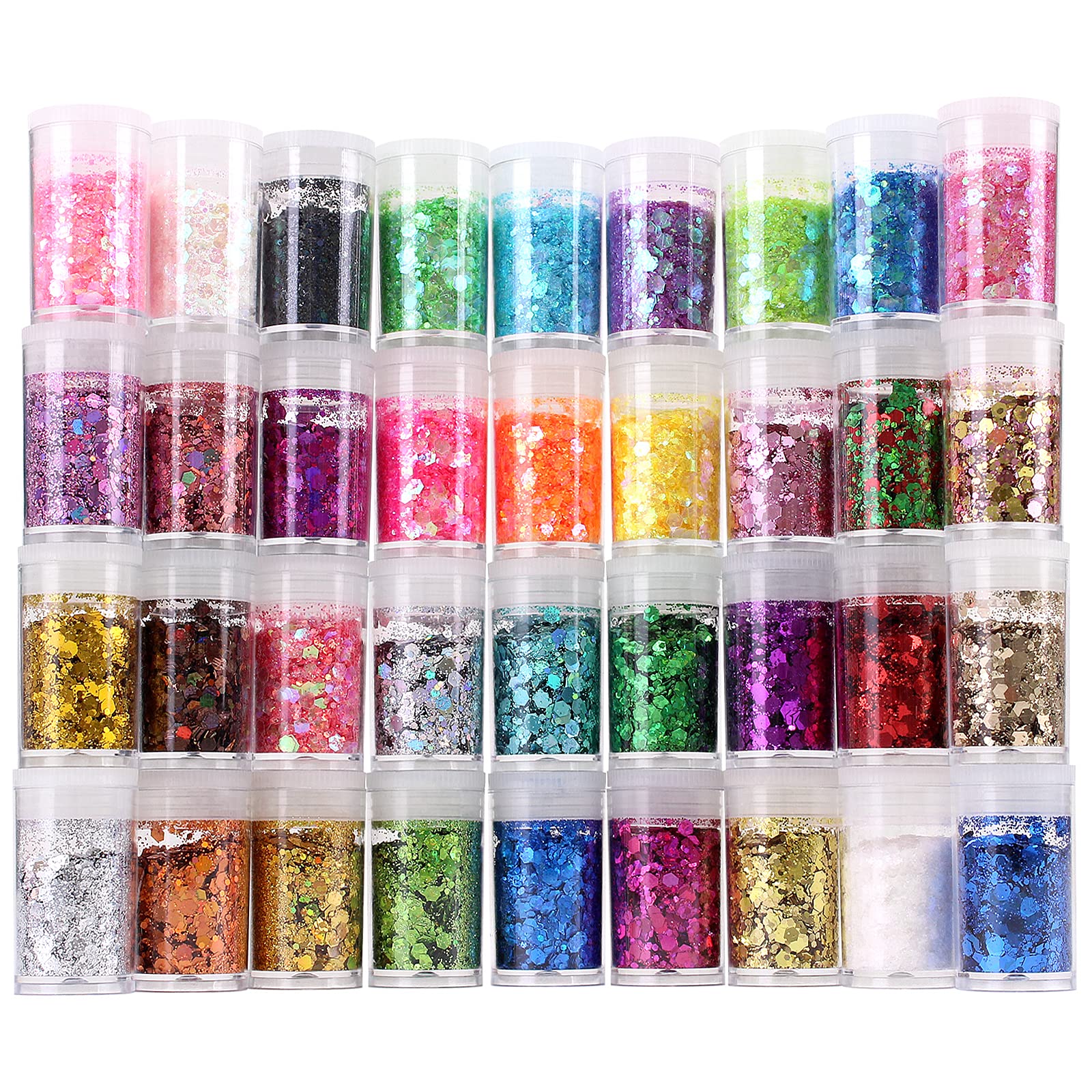 Estanoite chunky glitter mix in 36 colors for bold makeup and resin crafts