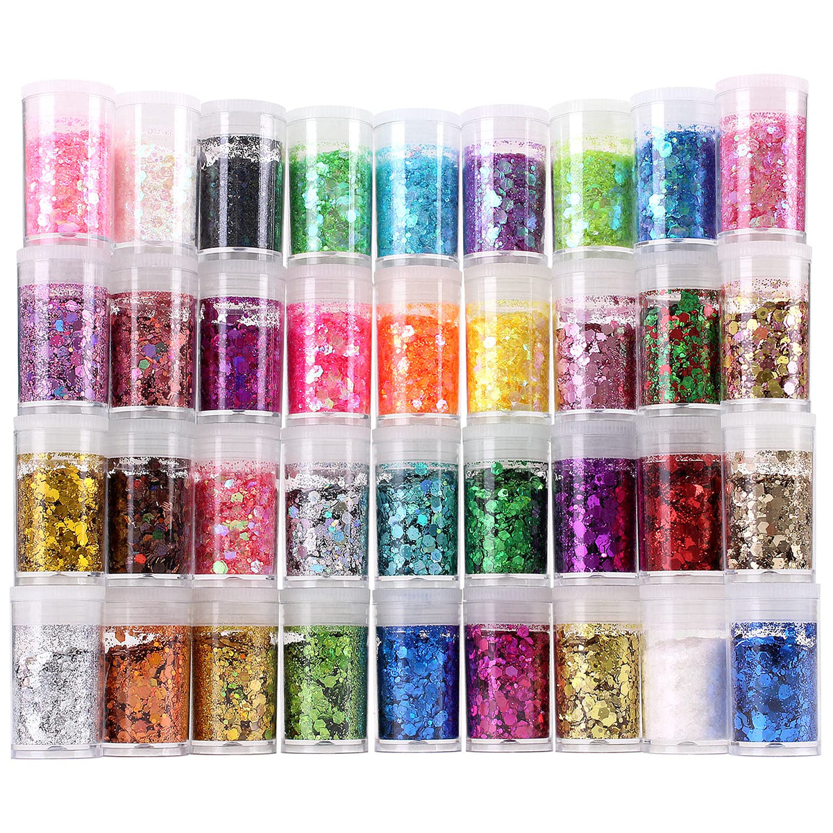 Estanoite chunky glitter mix in 36 colors for bold makeup and resin crafts