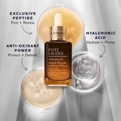 Uso diurno del sérum Estée Lauder para protección y brillo suave.