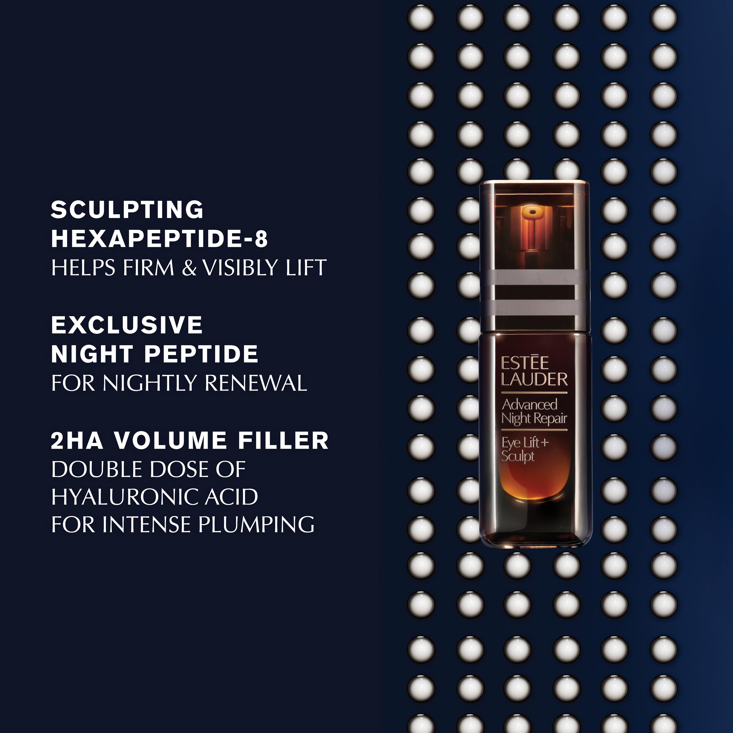 Estée Lauder 2HA Volume Filler close-up demonstrates plumping near eye lines.
