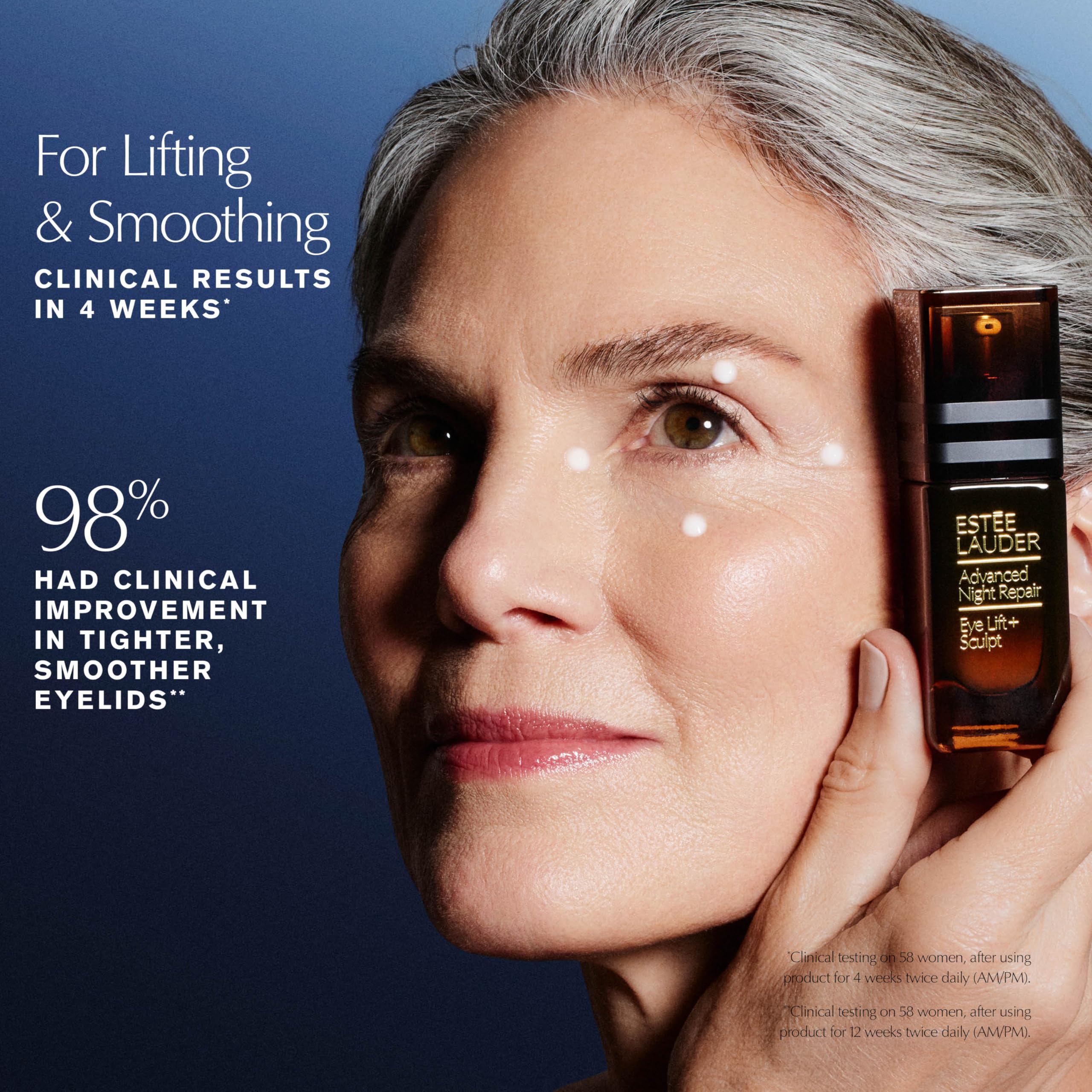 Estée Lauder Eye Lift inner corners focus shows 4D transformation.