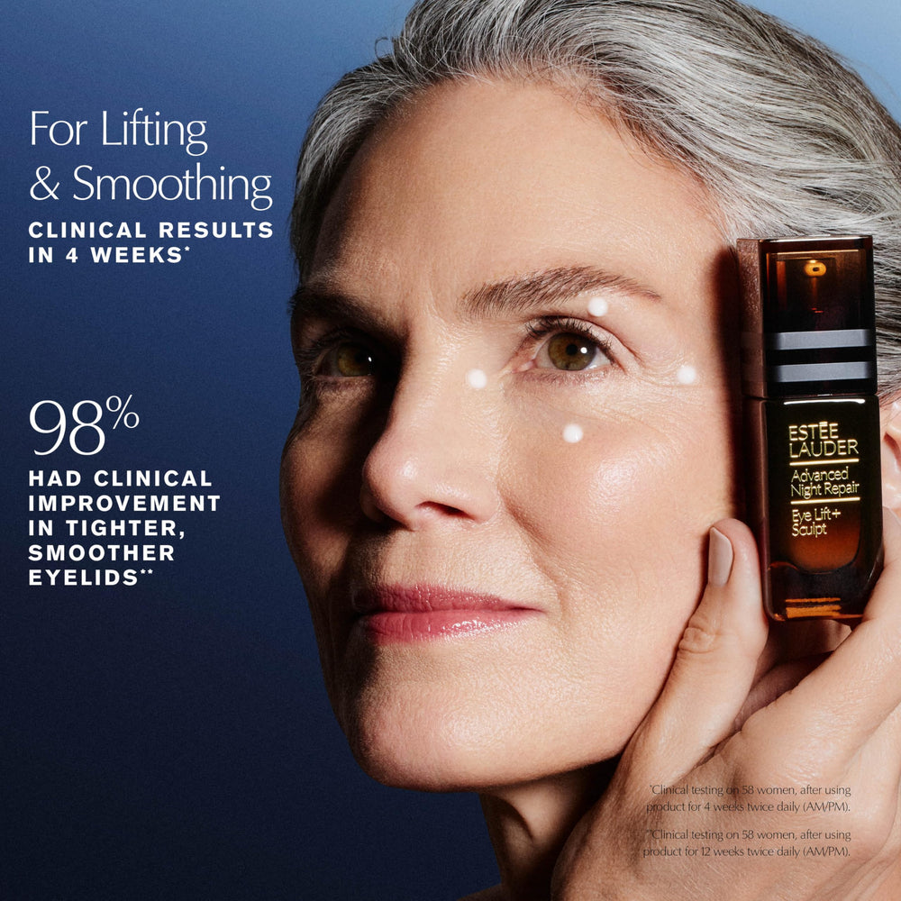 Estée Lauder Eye Lift inner corners focus shows 4D transformation.