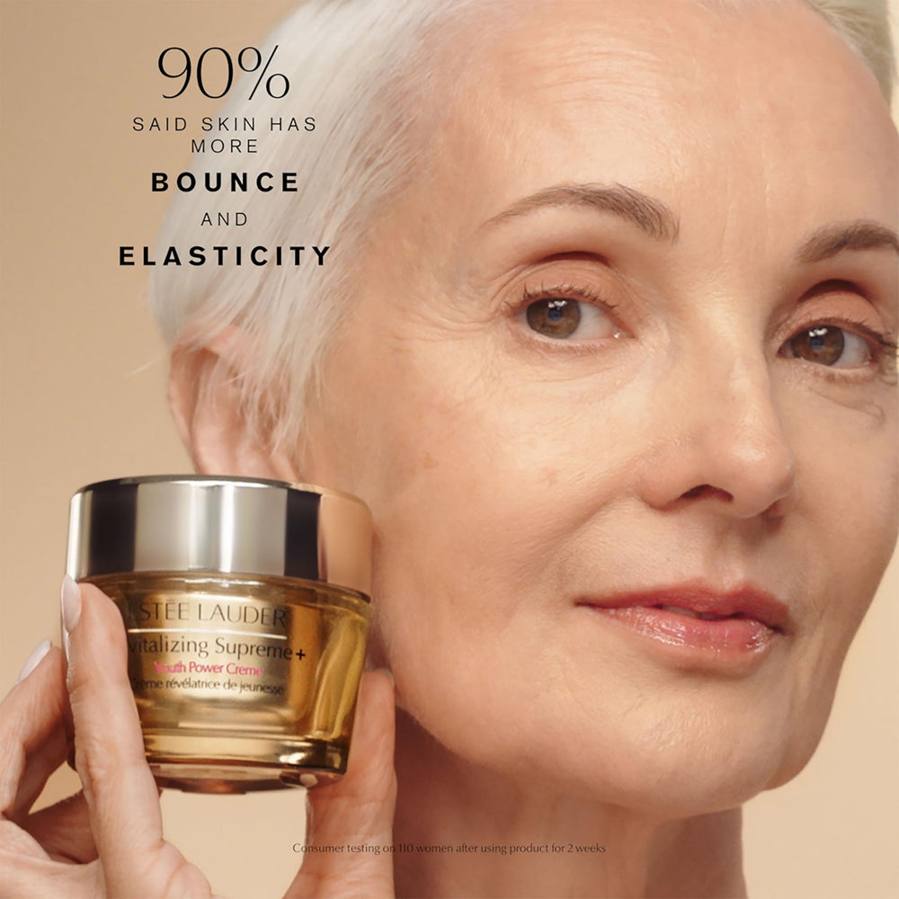 Estée Lauder close-up of silky cream texture highlighting absorbent, hydrating feel