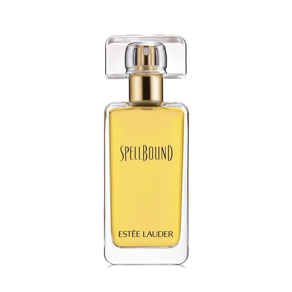 Estée Lauder SpellBound bottle highlights elegant design and versatile daytime fragrance.