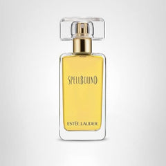 Estée Lauder SpellBound base notes with sandalwood and amber shown for lasting depth.