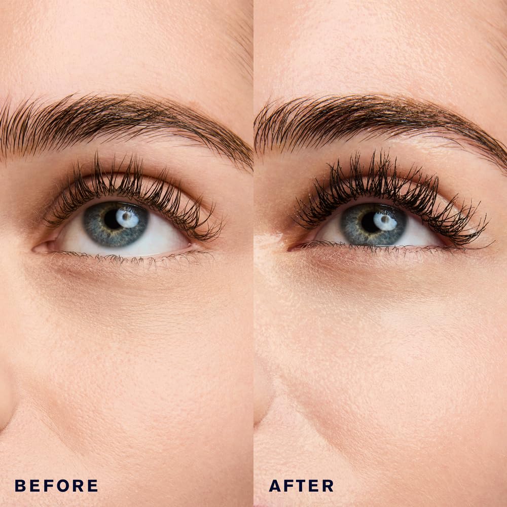 The mascara brush shown for even formula distribution and bold definition.