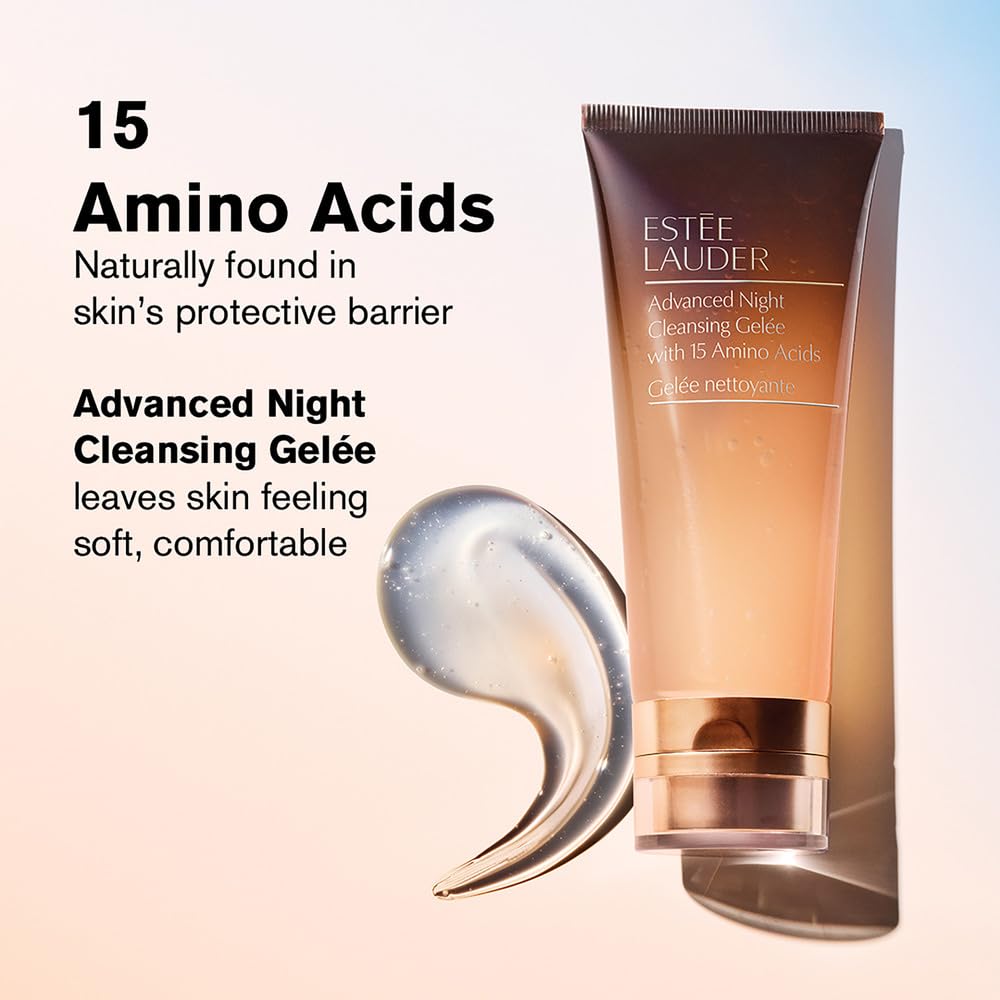Estee Lauder Advanced Night Gelee Cleanser highlights 15 amino acids supporting the skin barrier