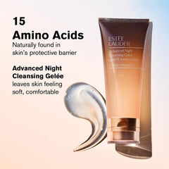 Estee Lauder Advanced Night Gelee Cleanser highlights 15 amino acids supporting the skin barrier