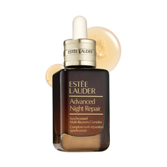 Estée Lauder Advanced Night Repair serum bottle shown for overnight hydration