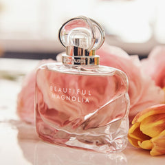 Estée Lauder Beautiful Magnolia top notes visual with magnolia and lotus for a fresh start