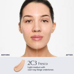 Estee Lauder Double Wear bottle pump demonstrates easy, precise application for even coverage.
