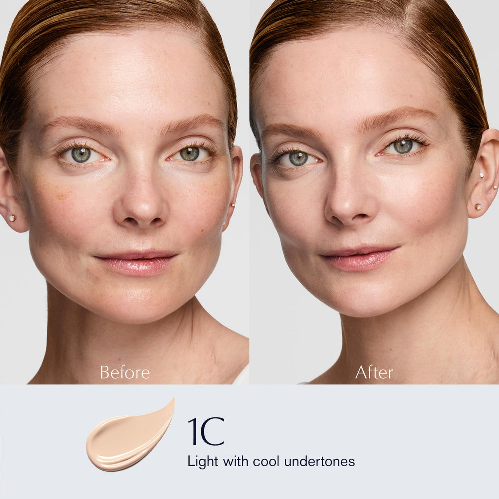 Estee Lauder Double Wear concealer macro curved side for all-over coverage.