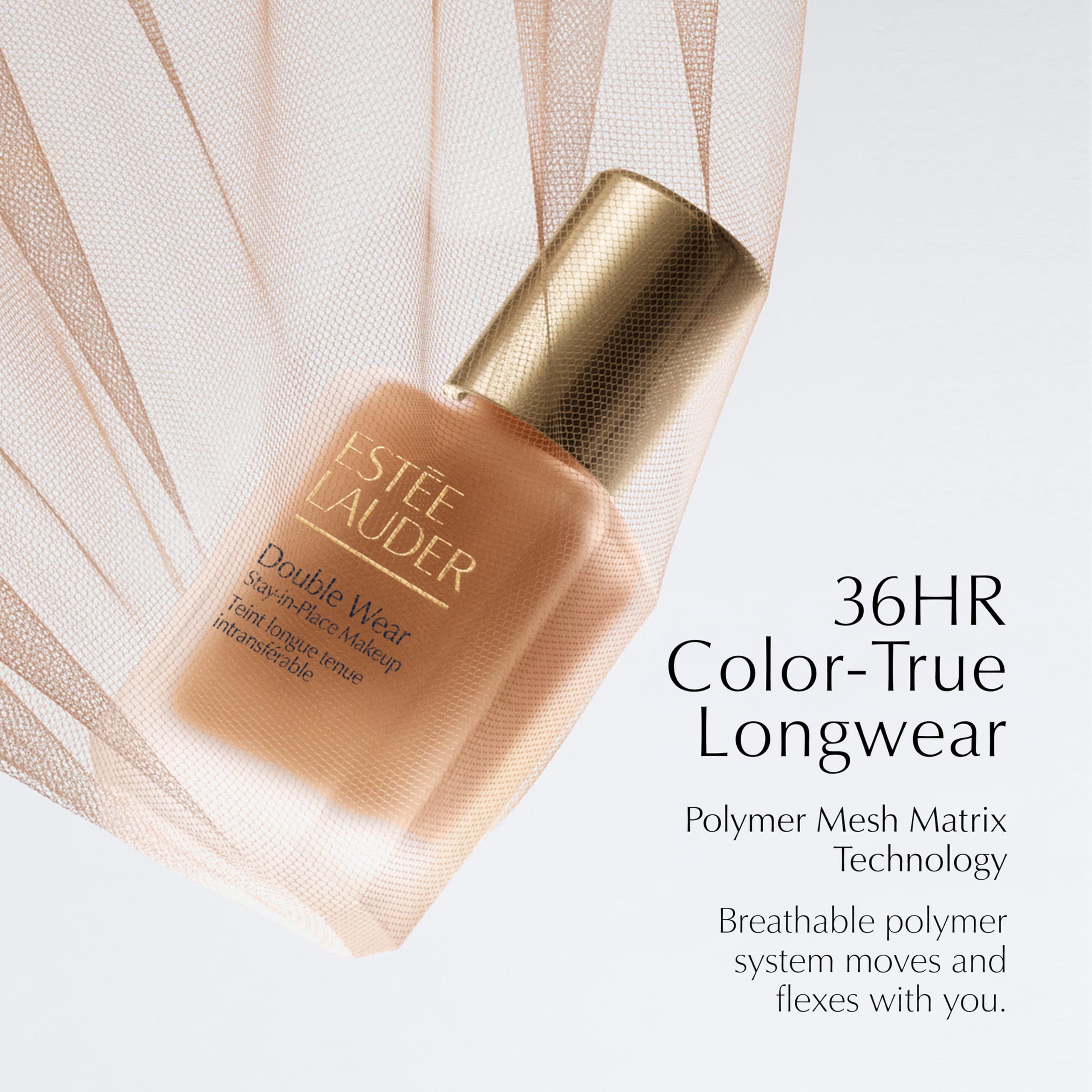 Estée Lauder Double Wear packaging with reusable pump option for mess-free dispenses.