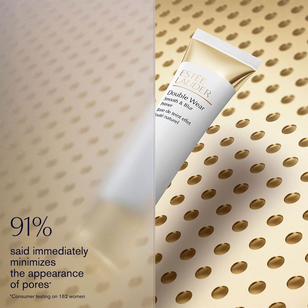 Smooth matte finish on skin after applying Estee Lauder Double Wear primer.