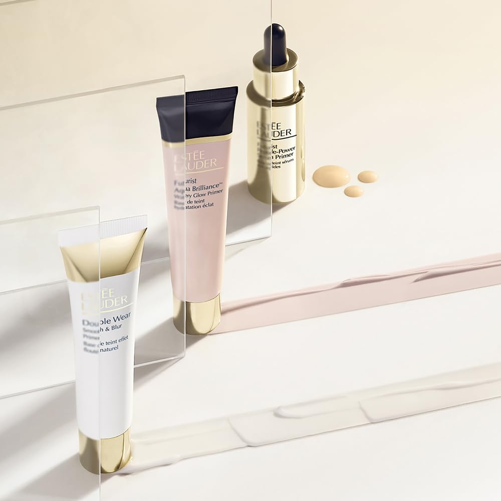 Primer under foundation: Estee Lauder Double Wear prepares a seamless base.